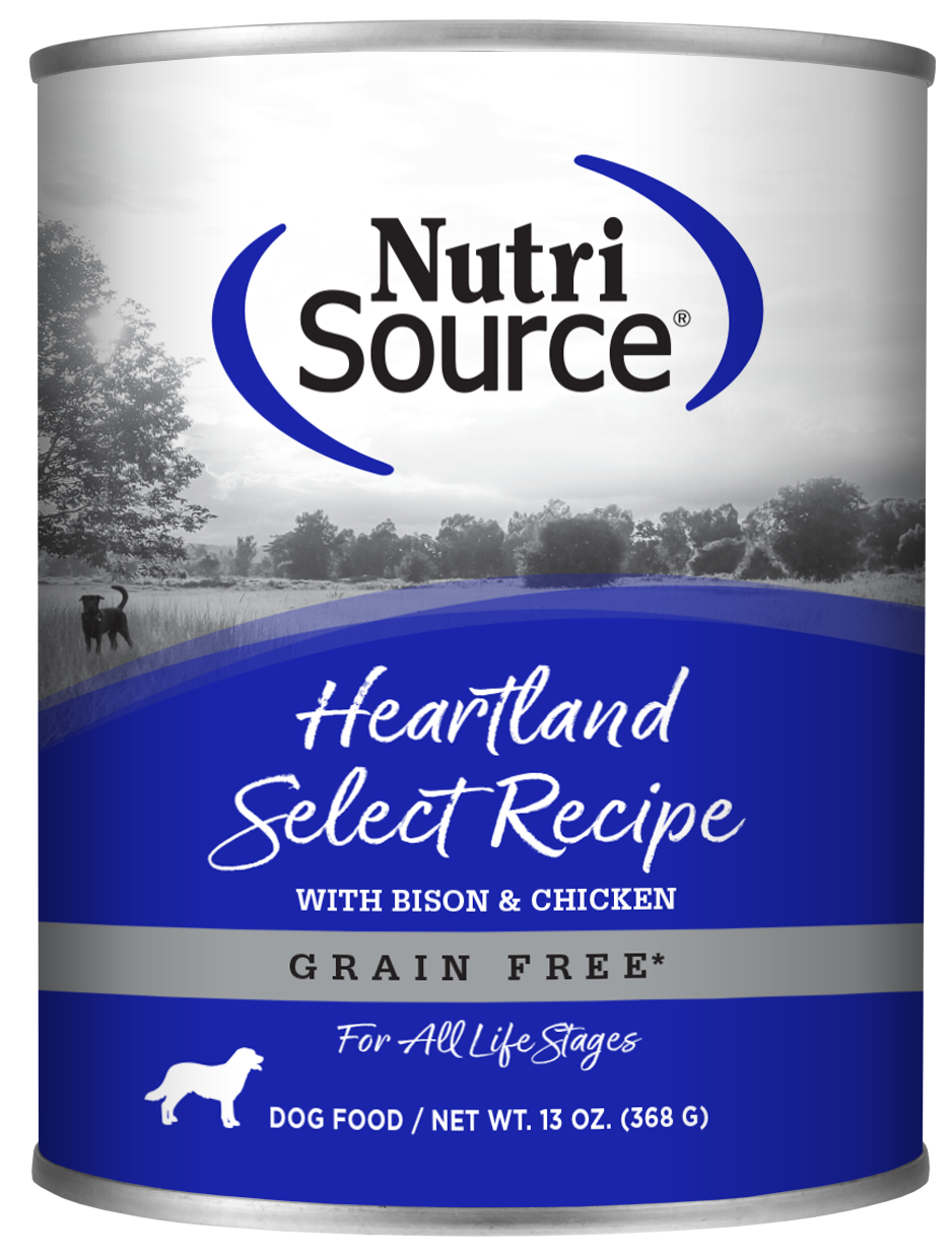 NutriSource Grain Free Heartland Select Recipe front of can.