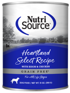 NutriSource Grain Free Heartland Select Recipe front of can.