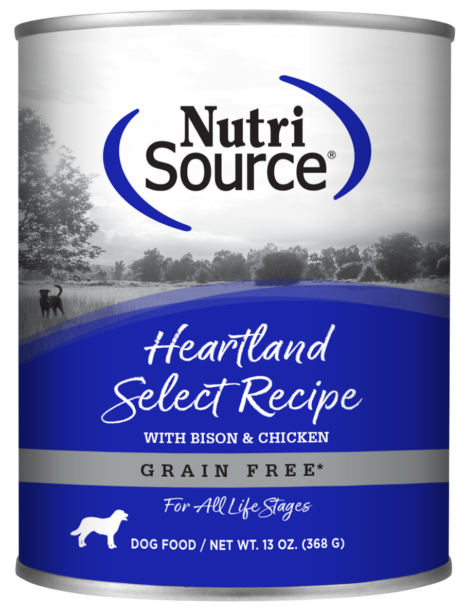 NutriSource Grain Free Heartland Select Recipe front of can.