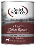 NutriSource Grain Free Prairie Select Recipe front of can.