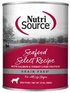 NutriSource Grain Free Seafood Select Recipe front of can.