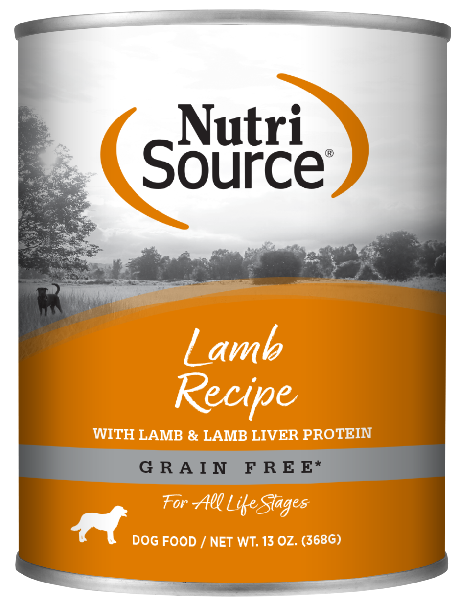 NutriSource Grain Free Lamb Recipe front of can.