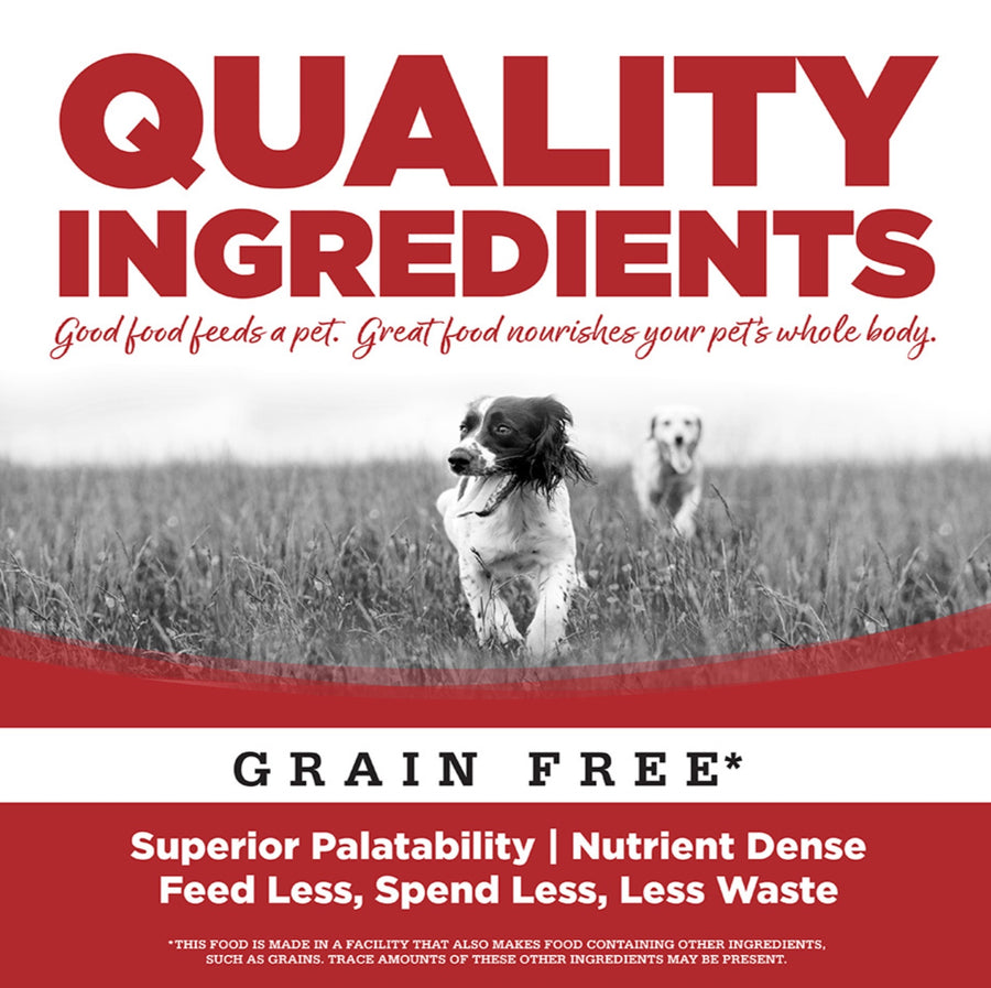 Quality Ingredients. Superior palatability, nutrient dense, feed less, spend less, less waste. 