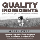 Quality Ingredients. Superior palatability, nutrient dense, feed less, spend less, less waste. 