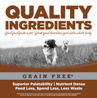 Quality Ingredients. Superior palatability, nutrient dense, feed less, spend less, less waste. 