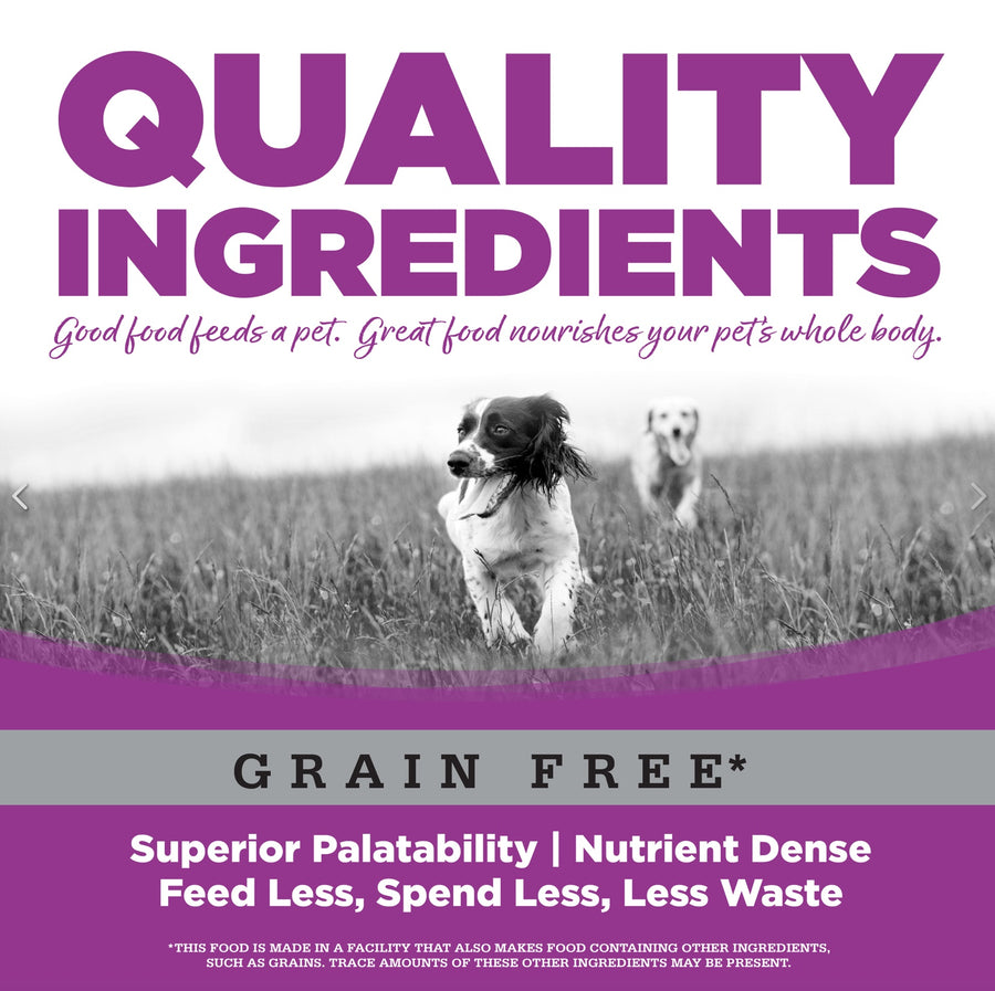 Quality Ingredients. Superior palatability, nutrient dense, feed less, spend less, less waste.
