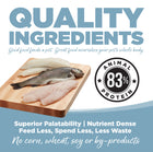 Quality Ingredients. Superior palatability, nutrient dense, feed less, spend less, less waste. No corn, wheat, soy or by-products