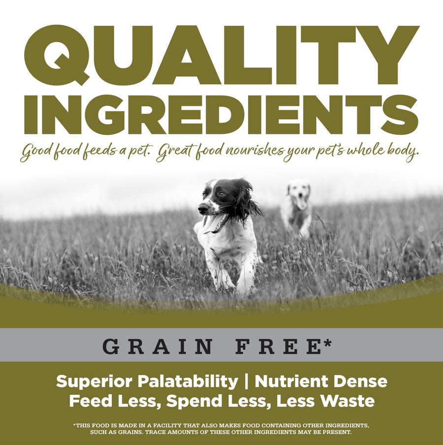 Quality Ingredients. Superior palatability, nutrient dense, feed less, spend less, less waste. 