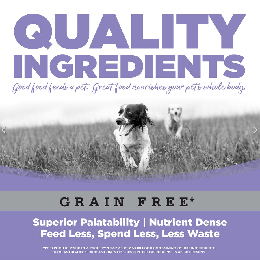 Quality Ingredients. Superior palatability, nutrient dense, feed less, spend less, less waste.