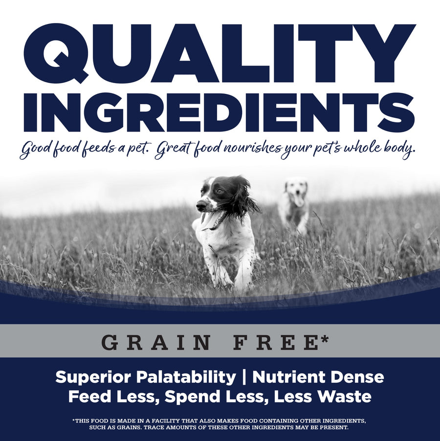 Quality Ingredients. Superior palatability, nutrient dense, feed less, spend less, less waste. 