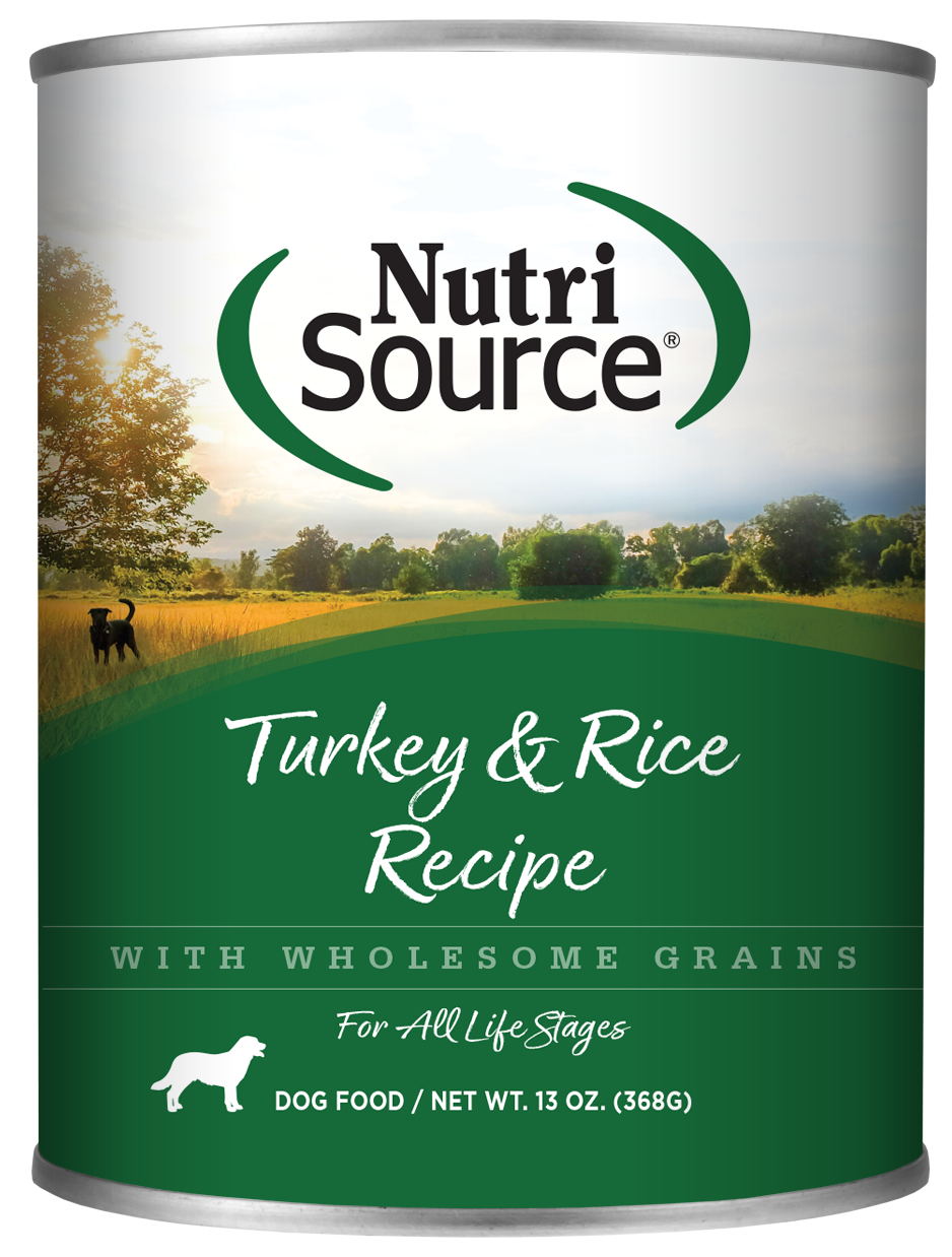 NutriSource Turkey & Rice Recipe front of can.