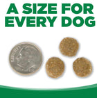 A size for every dog. Kibble approximately 2/3rds size of a dime.
