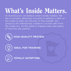 What's inside matters , High quality protein, ideal for training, and totally satisfying.