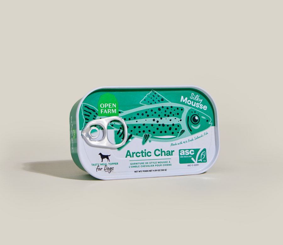 Open Farm Silky Mousse Arctic Char Dog Topper front of can.