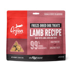 ORIJEN Freeze Dried Grass Fed Lamb Dog Treats front of bag.
