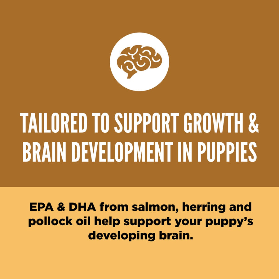 Tailored to support growth & brain development in puppies.