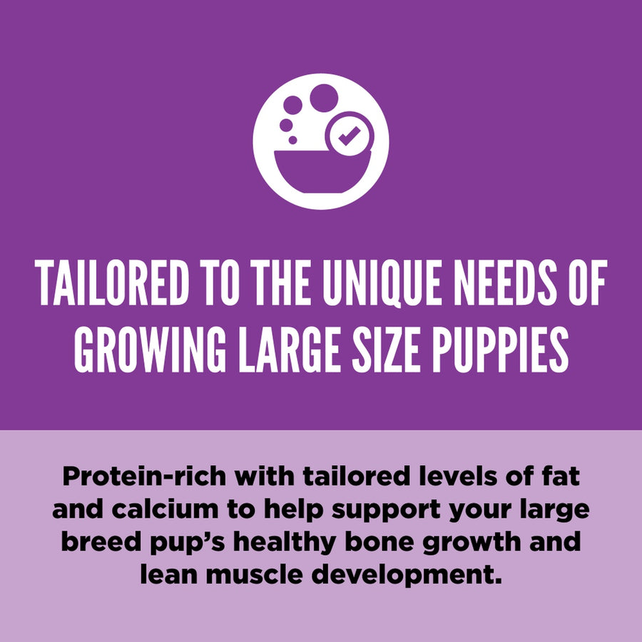 Tailored to unique needs of growing large size puppies.