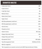 Guaranteed Analysis for ORIJEN Regional Red Dry Dog Food.