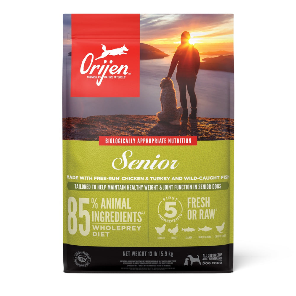 ORIJEN Senior Dry Dog Food front of bag.
