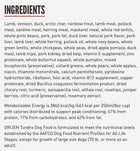 Ingredients for ORIJEN Tundra Dry Dog Food.