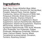 Ingredients list for Open Farm Beef and Ancient Grains Dry Dog Food.
