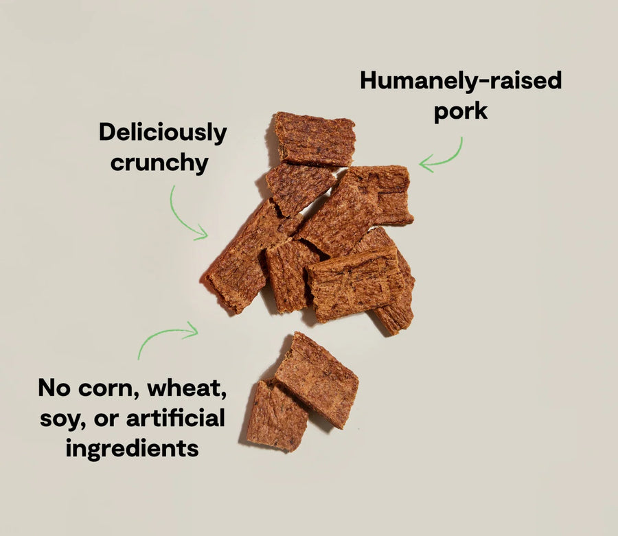 *Humanely-raised pork
*Deliciously crunchy
*No corn, wheat, soy, or artificial ingredients