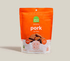 Open Farm Dehydrated Pork Dog Treats front of bag.