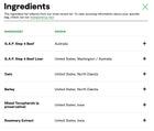 Ingredients list for Open Farm Goodbowl Beef Recipe Freeze Dried Raw Topper for Dogs.