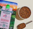 Open Farm Goodbowl Wild-Caught Salmon and Brown Rice Recipe Dry Dog Food Serving.