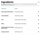 Ingredients list for Open Farm Goodbowl Wild Caught Salmon Recipe Freeze Dried Raw Topper for Dogs.