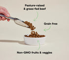 *Pasture-raised & grass-fed beef
*Grain free
*Non-GMO fruits & veggies