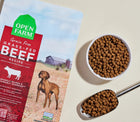 Open Farm Grain Free Grass-Fed Beef Dry Dog Food Serving.