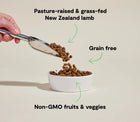 *Pasture-raised & grass-fed New Zealand lamb
*Grain free
*Non-GMO fruits & veggies