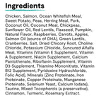 Ingredients list for Open Farm Grain Free Puppy Dry Dog Food.
