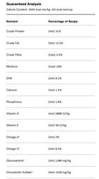 Guaranteed Analysis for Open Farm Grain Free Senior Dry Dog Food.