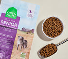 Open Farm Grain Free Senior Dry Dog Food Serving.