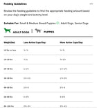 Feeding Guidelines for Open Farm Grain Free Wild Caught Salmon Dry Dog Food.