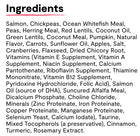 Ingredients list for Open Farm Grain Free Wild Caught Salmon Dry Dog Food.