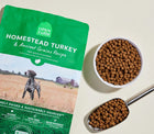 Open Farm Homestead Turkey & Ancient Grains Dry Dog Food Serving.