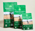 Open Farm Homestead Turkey & Ancient Grains Dry Dog Food different sizes.