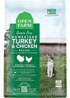 Open Farm Homestead Turkey & Chicken Grain Free Dry Cat Food 4lb, Front of bag