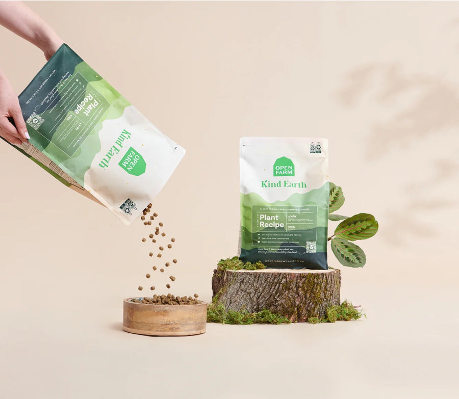 Open Farm Kind Earth Premium Plant Kibble Recipe For Dogs Serving.
