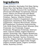 Ingredients list for Open Farm RawMix Ancient Grains Wild Ocean Dry Dog Food.