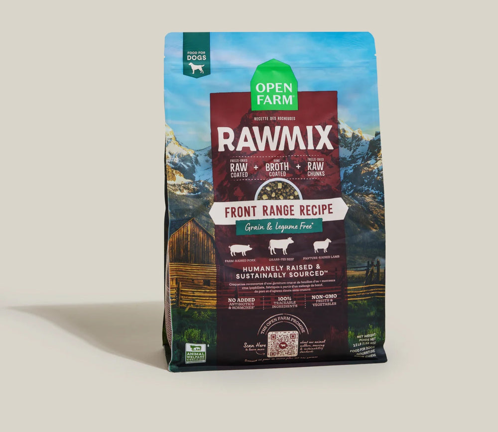 Open Farm RawMix Front Range Grain Free Dry Dog Food front of bag.