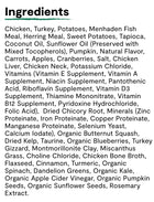 Ingredients list for Open Farm RawMix Open Prairie Grain Free Dry Dog Food.