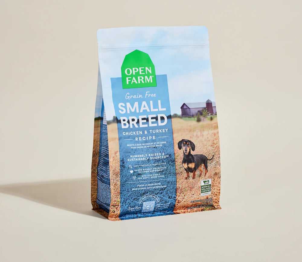 Open Farm Small Breed Grain Free Dry Dog Food front of bag.