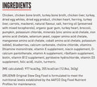 Ingredients for Orijen Premium Original Chicken,Turkey & Eggs Stew Recipe Canned Dog Food.