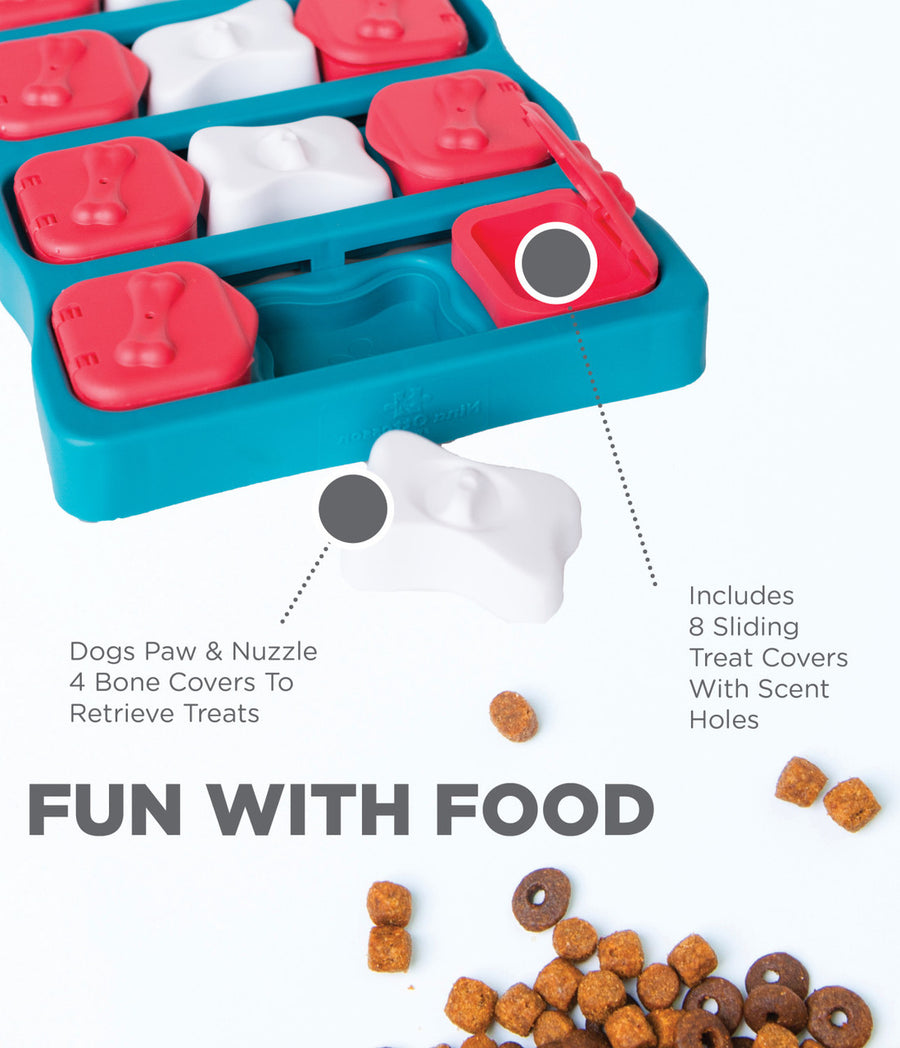 Features of Outward Hound Dog Brick Interactive Treat Puzzle Dog Toy