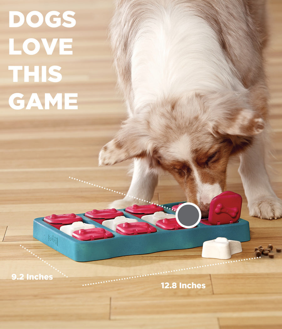9.2 x 12.8 inches size of Outward Hound Dog Brick Interactive Treat Puzzle Dog Toy