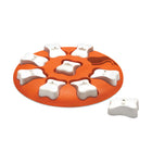 Orange Outward Hound Dog Smart Interactive Treat Puzzle Dog Toy with white puzzle pieces